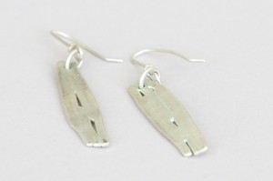 Argentium Silver flat earrings, $25
