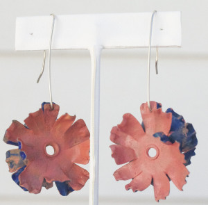 painted flower earrings