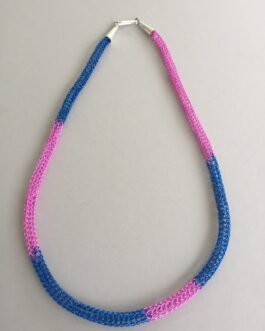 Pink and Blue viking knit necklace