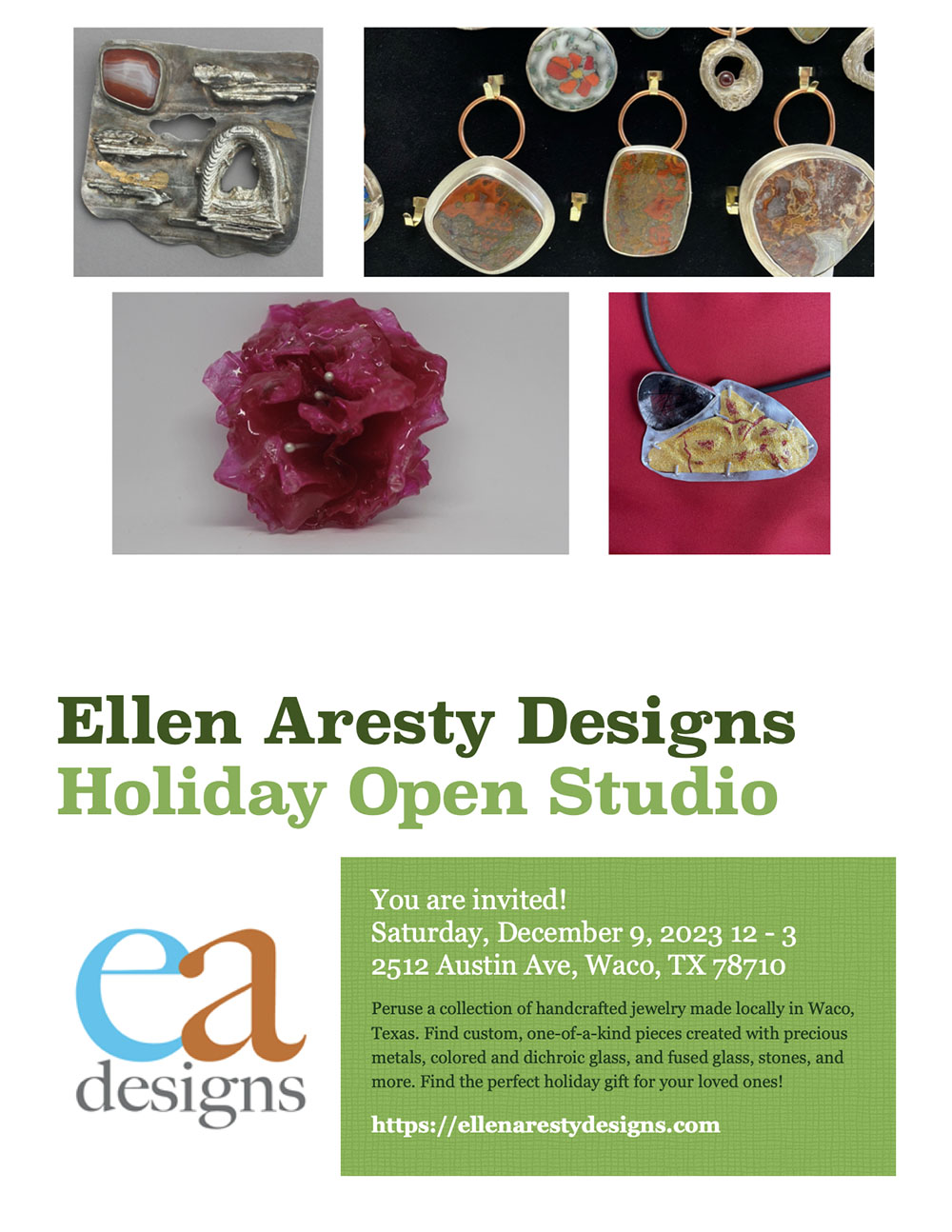 You are currently viewing Ellen Aresty Designs Holiday Open Studio | Saturday, December 9 12PM